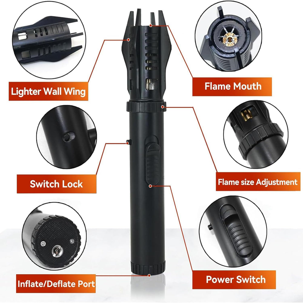 Torch Lighter, Bright Fire Lighter with Safety Lock and Adjustable Red/Blue F...