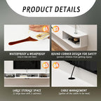 Floating TV Unit, 55'' Wall Mounted TV Cabinet, Floating Shelves with Door, Modern Entertainment Media Console Center Large Storage TV Bench for Living Room & Office (55.12IN, White)