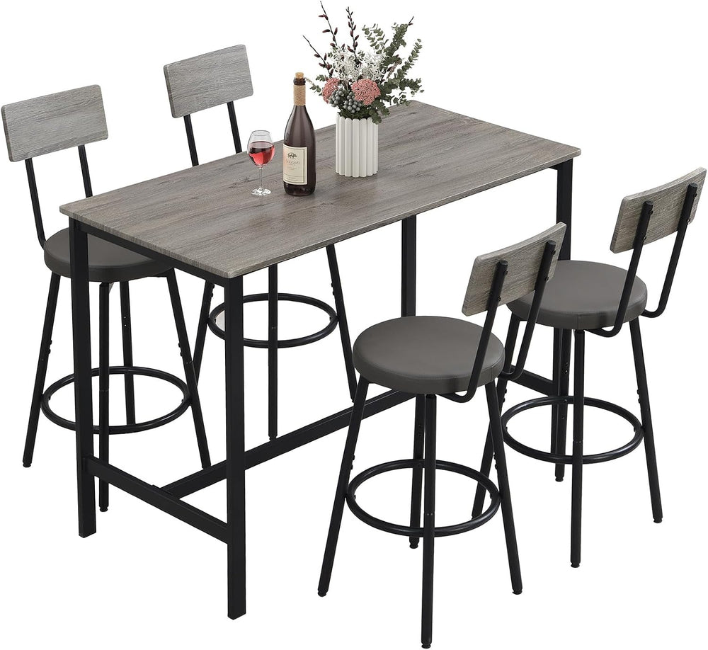 Zevemomo 5-Piece Dining Table Set, Bar Table Set for 4, Kitchen Table and Cha...