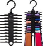 2-Pack Black Tie Rack, Organizer, Hanger, Holder - Affordable Ti.