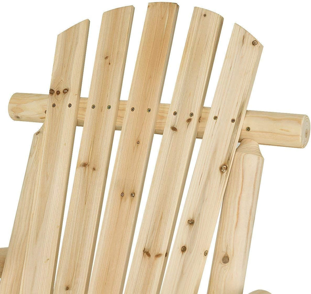 Casart Log Rocking Chair Wood Porch Rocker Lounge Patio Deck Balcony Furnitur...