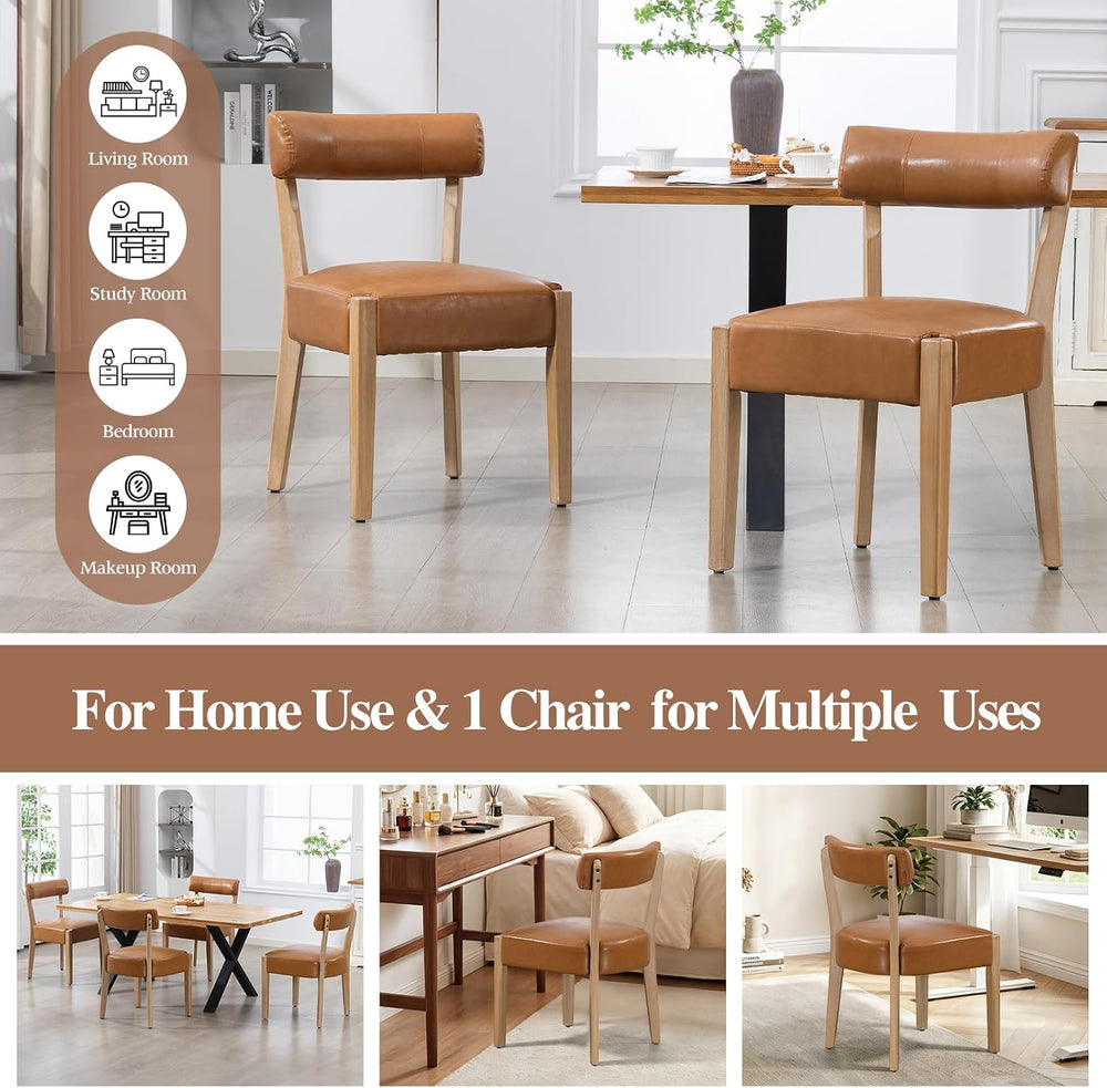 ZJhome Modern Dining Chairs Set of 8 Mid-Century Modern Faux Leather Upholste...