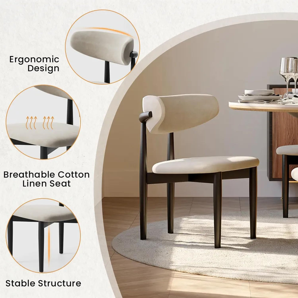 POVISON Fully-Assembled Dining Chairs Set of 4, Walnut-Colored Ash Wood Chairs