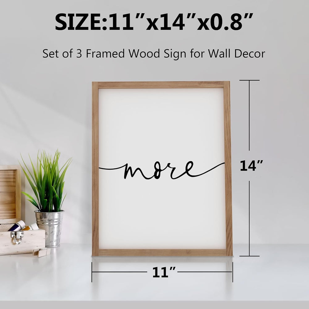 Heiple Love You More Sign Set of 3 Framed Above Bed Wall Decor Farmhouse Bedr...