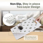 Beautysaid Shelf and Drawer Liner for Kitchen Cabinet, Non Adhesive Non Slip Shelf Paper Waterproof Washable Thickened for Dresser Pantry Shelve Bathroom Protector Liner(Polka Dot,12 in x 10 FT)
