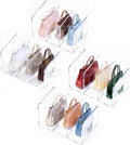 LUGUNU Clear Acrylic Purse Organizer - 3-Section Divider for Handbag Closet Storage - Durable Rack for Purses, Clutches More (Set of 4)