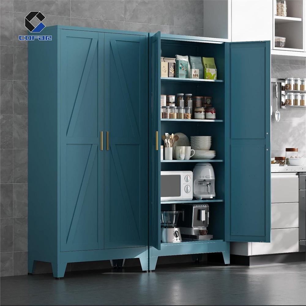 COFaR 71'' Tall Metal Storage Cabinet, Farmhouse Kitchen Pantry Cabin...