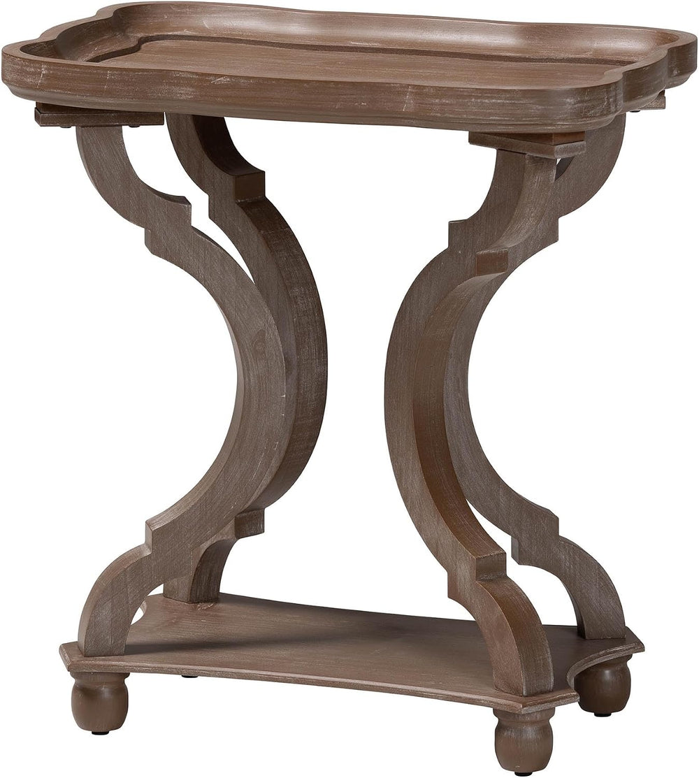 Baxton Studio Yannick French Country Antique Brown Wood End Table