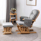 Paddie Glider Rocker Replacement Cushions Velvet with Storage, Rocking Chair Cushion Set with Ties, 5PCS, Light Grey