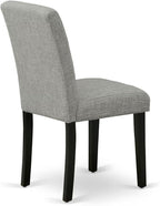 East West Furniture V696AB106-6 6 Piece Modern Dining Table Set Contains a Rectangle Wooden Table with V-Legs and 4 Shitake Linen Fabric Parson Chairs with a Bench, 36x60 Inch, Multi-Color