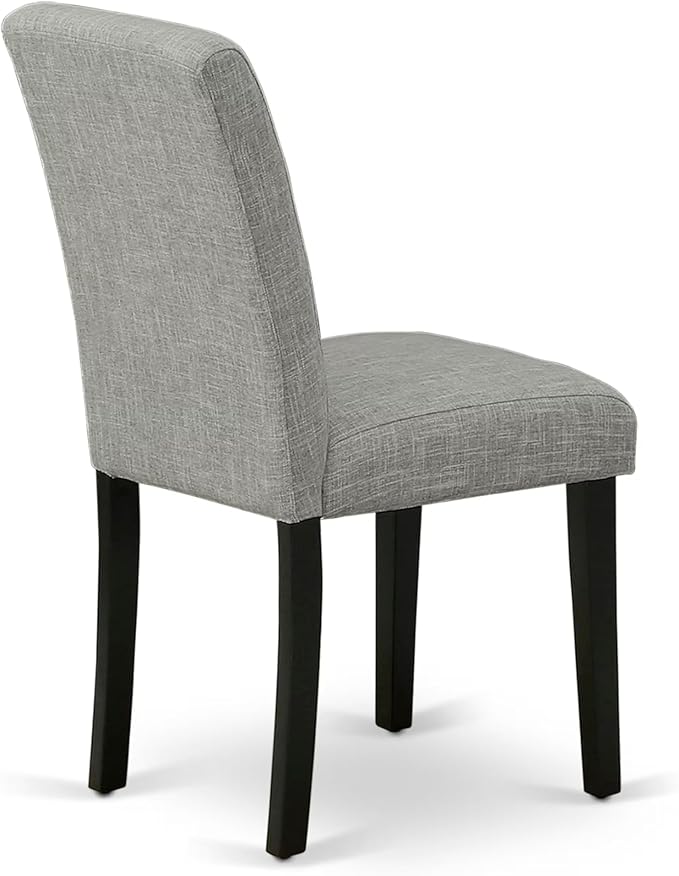 East West Furniture V697AB106-5 5 Piece Kitchen Table Set for 4 Includes a Rectangle Dining Room Table with V-Legs and 4 Shitake Linen Fabric Parson Dining Chairs, 40x72 Inch, Multi-Color