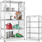 Waterproof Shelf Cover,Durable Dustproof Storage Wire Rack Covers,Outdoor Shelving Covers for Wire Shelves with Zipper 36''x16''x72'',Clear,Cover Only