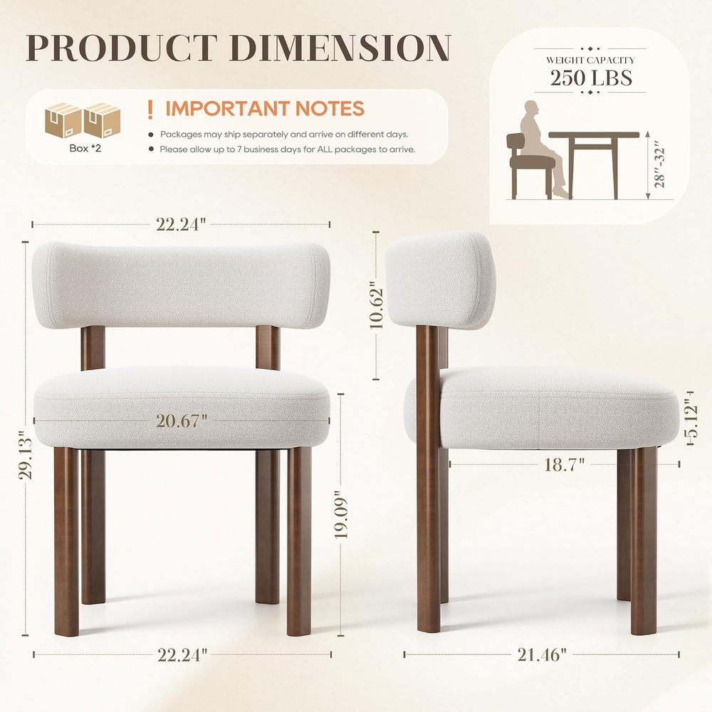 Wooden Dining Chairs Set of 6, Upholstered Kitchen Chairs with Solid Wood Leg...