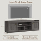SICOTAS TV Stand Entertainment Center - 67" TV Console for Living Room Modern TV Stand for Bedroom, Media Console with Shelf and Cabinet, Entertainment Stand for TVs up to 65 75 Inch(Dark Grey Oak)