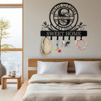 Personalized Key Holder for Wall - Custom Family Name Metal Wall Key Hanger, Key Hooks with Monogram Design, Anniversary Couple Gifts, Key Rack Holder Wall Mount for Living Room, Bedroom