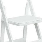 Flash Furniture HERCULES Series White Wood Folding Chair with Vinyl Padded Seat