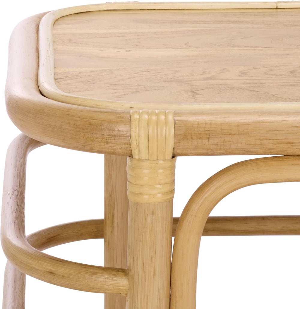 SAFAVIEH Home Collection - Maestro Natural Rattan Accent Table, Tropical Boho...