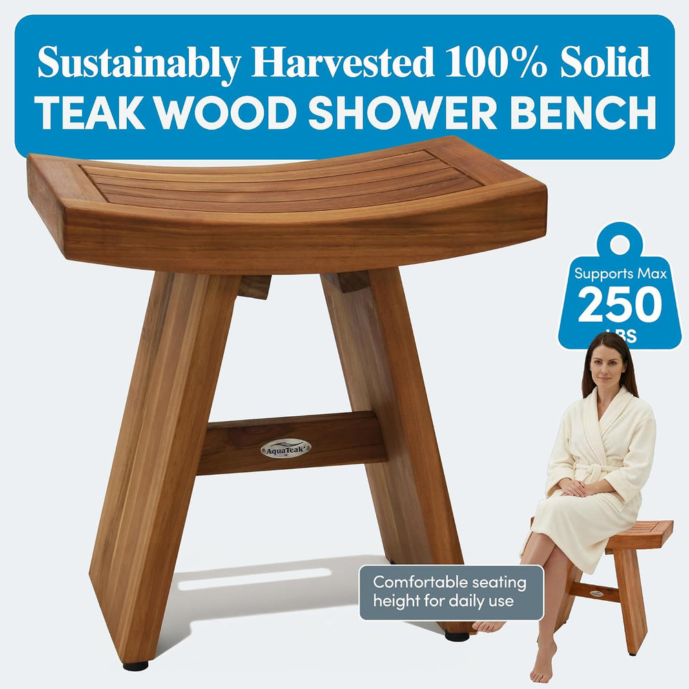 AquaTeak Asia 18" Teak Shower Bench