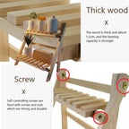 2 Tier Wooden Ladder Shelf for Table Shelf Unit 34x18x35cm Foldable Standing Simple Style Trapezoidal Flower Ladder Stand for Garden Living Room Bedroom