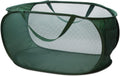 HONOMA Sturdy Mesh Laundry Hamper Basket Bag,Pop up Basket with Side Pocket for Laundry Room, Bathroom, Kids Room, College Dorm or Travel (Pop Horizontal, Emerald)
