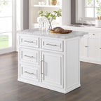 HomeStock Eclectic Elegance Faux Marble Top Kitchen Island