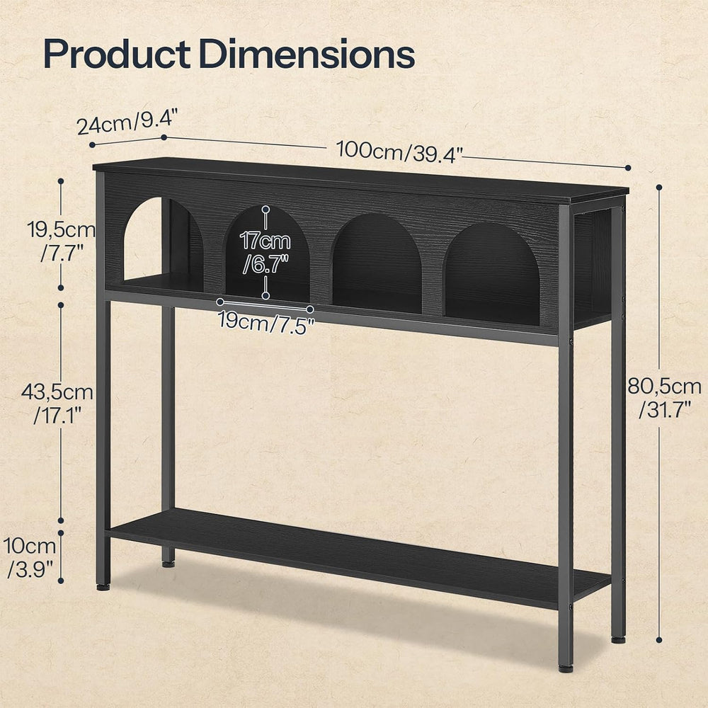 HOOBRO Narrow Console Table, Entryway Table with 3-Tier Storage | Sofa Table,...