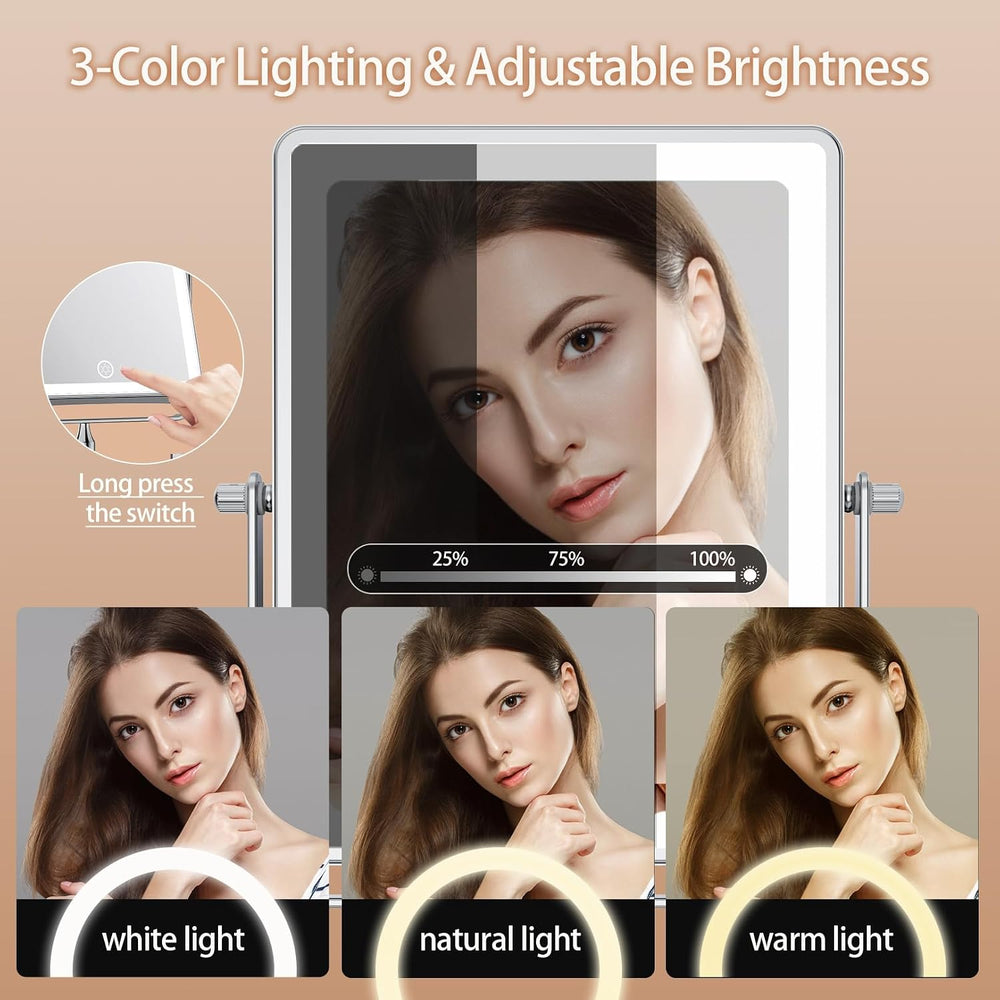 FASCINATE 8.7" 5000mAh Rechargeable Wall Mounted Makeup Mirror (Chrome)