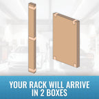 MonsterRax Overhead Garage Storage Rack - 4 x 8 Ceiling Racks for Garage Shelving, Organization, Adjustable Hanging Storage, Grey, 12"- 21" Height Adjustment