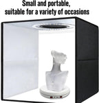 JAYEGT Motorized Rotating Display Stand with LED Light , 10 inch /55lbs Load, 360 Degree Electronic Turntable Display Stand for Photography Products Shows, Jewelry, Watch, 3D Models, Cake (White)