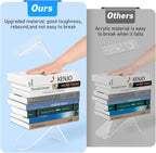 4 Pcs Acrylic Bookends, Clear Book Ends for Heavy Books, Bookend Holders for Shelves, Arch Book Stopper to Hold Books, Decorative Bookends for School, Library, Home, Office