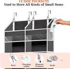 2 Pack Over The Door Organizer 6 Tiers, Extra Large Behind Door Storage of 12 Compartments, 80 lbs Weight Capacity Hanging Storage Organizer with Clear Window Kids Toys,Shoes (6 Tiers - Grey)