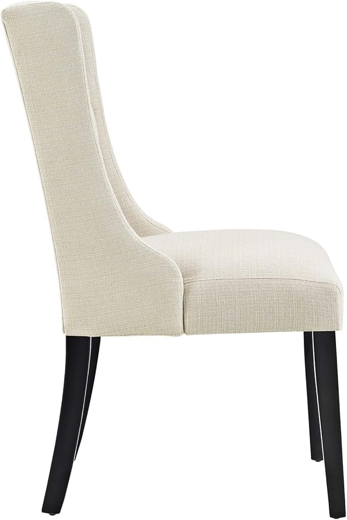 Modway Baronet Modern Tufted Upholstered Fabric Parsons Kitchen and Dining Room Chair in Beige