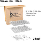 Display Technologies Visi-Slide Gravity Fed Organizer for 12/16oz low ring Beverages on Flat and Angled Shelves in Cold Vaults & Coolers, Drink Organizer (Pack of 2)