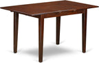 East West Furniture PSNO6C-MAH-C 6 Piece Dining Room Set Contains a Rectangle Kitchen Table with Butterfly Leaf and 4 Linen Fabric Dining Chairs with a Bench, 32x60 Inch, Mahogany