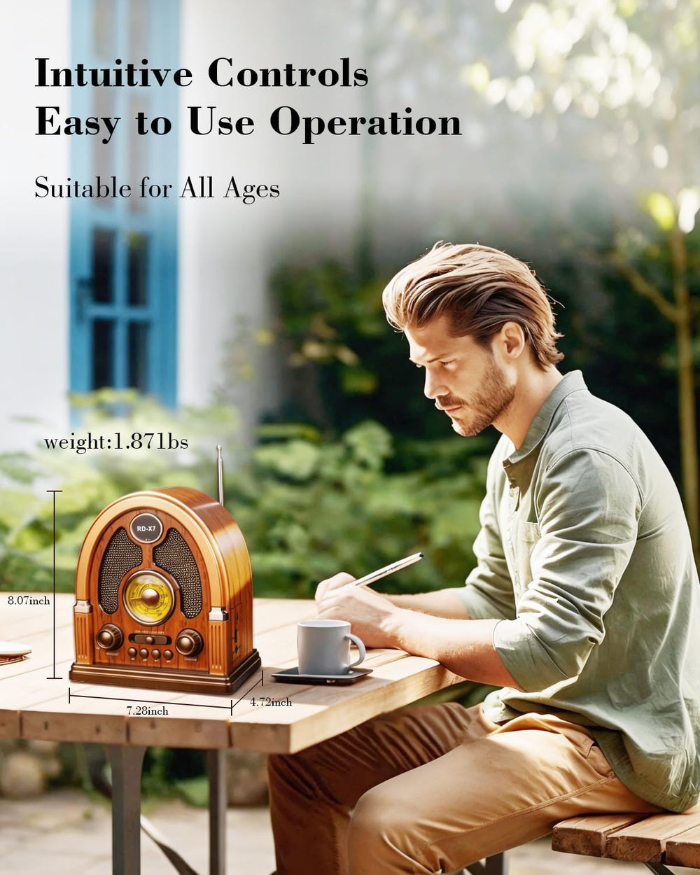 Portable Vintage AM/FM/SW Radio with Bluetooth Speaker, Retro Design