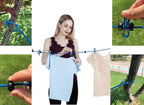 1 Pack Portable Clothesline with 12 Clothespins, Windproof Travel Clothesline Stretchy Retractable Elastic Laundry Clothes Line for Backyard, Vacation Hotel, Balcony Clothes Drying Line
