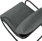 Peace nest Comfy Accent Chair Modern Living Room Bedroom Armchair with Mental Frame Comfortable Shredded Foam Cushion for Balcony Lounge Reading Meeting Room Dark Grey