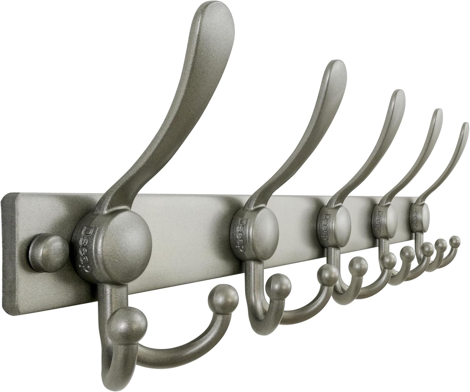 Dseap Coat Rack Wall Mount 2.0 Pro: Heavy Duty 300% Thicker, 16" Stud Mount, Stainless Steel Wall Coat Hooks Hanger for Clothes Jackets Hats Entryway Closet, MaxStrong Series, Grey