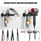 Wall Mounted Holder For Hair Dryer and Straightener,2 IN 1 Stainless Steel Blow Dryer Holder,Bathroom Hair Styler Tool Organizer Storage Rack for Curling Iron