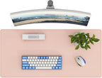 DAWNTREES Desk Mat Protector,PU Leather Desk Pad,Non Slip, Large Mouse Pad and Keyboard Mat, Waterproof Writing Pad for Office and Home (Pink)