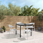Modern Stackable Dining Chair Set, No Assembly, Plastic Chair, Patio Chair, Suitable for Indoor and Outdoor Cafes and Restaurants, Set of 4 (Cloud White)