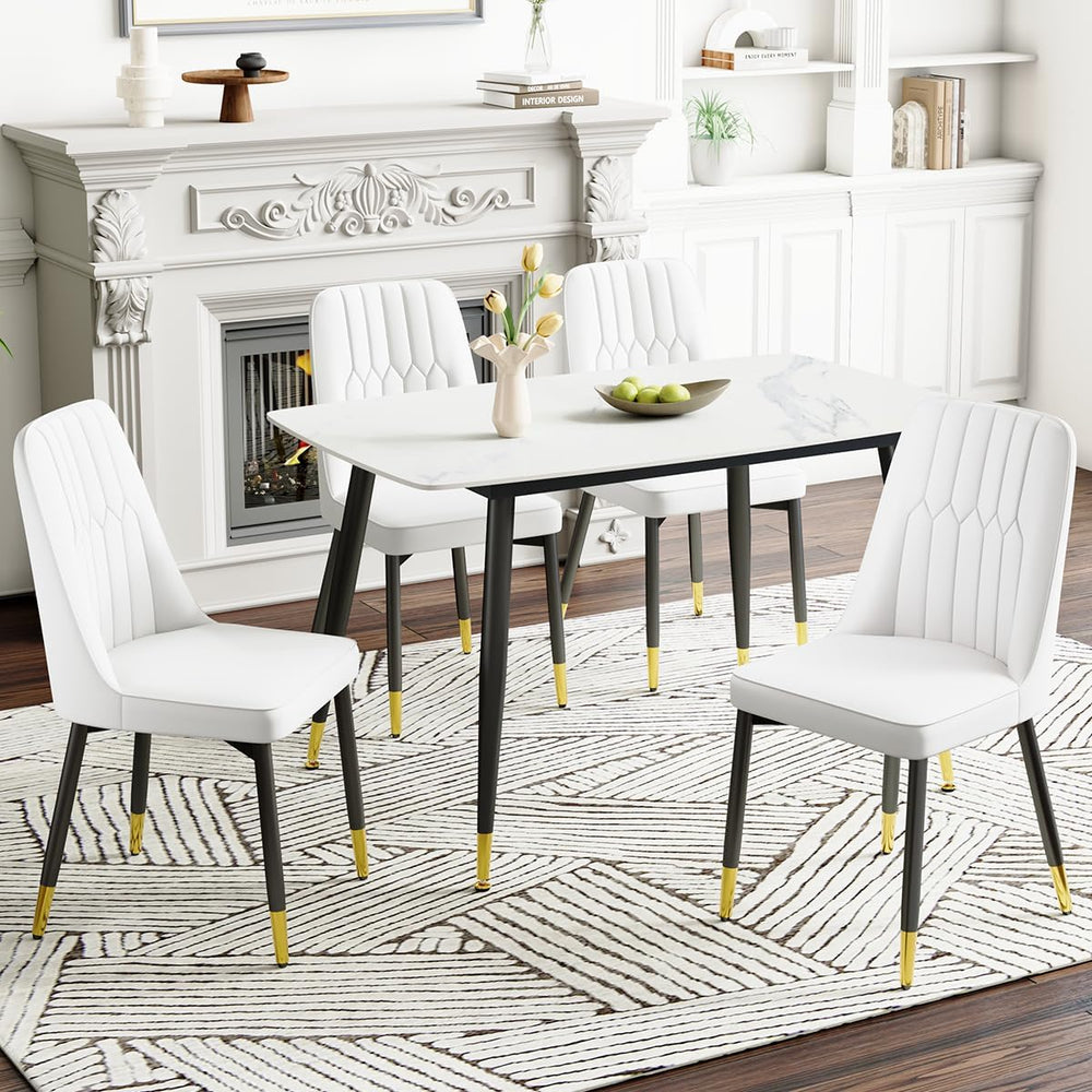 Dining Chairs Set of 4,Modern Dining Room Chairs,Faux Leather Dining Chairs w...