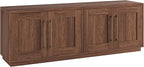Henn&Hart TV Stand for TVs up to 75'' with 2 Concealed Storage Cabinets and Adjustable Shelves for Living Room, Family Room, or Office, Medium Walnut