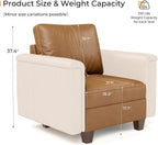 Faux Leather Sectional, Accessories, Armless Chair Sectional, Brown | Hidden Storage, Modular Design