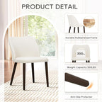 COLAMY Upholstered Dining Chairs Set of 2, Modern Fabric Dining Room Kitchen Side Chair with Padded Seat and Wood Legs for Restaurant/Cafe, Beige