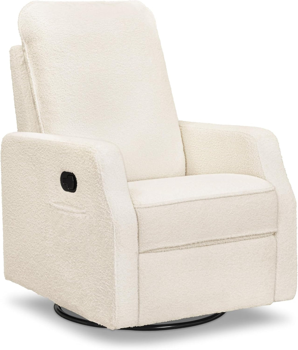 Davinci Lucas Pillowback Swivel Recliner in Cozy Cream Boucle, Greenguard Gol...
