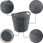 Kiddream 6 Pack Plastic Laundry Clothes Hamper Baskets, Large Storage Baskets for Organizing, 30 Liters Capacity, Dark Grey