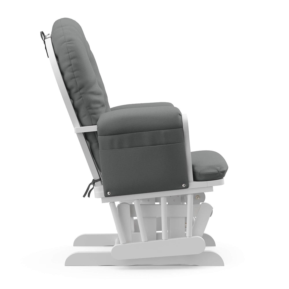 Storkcraft Premium Hoop Glider & Ottoman, White/Gray