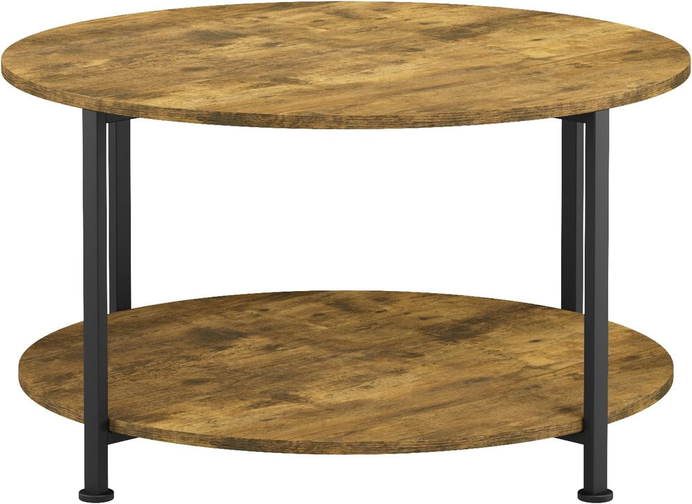 Farmhouse 3-Piece Coffee Table and End Table Set for Living Room | Round Coff...
