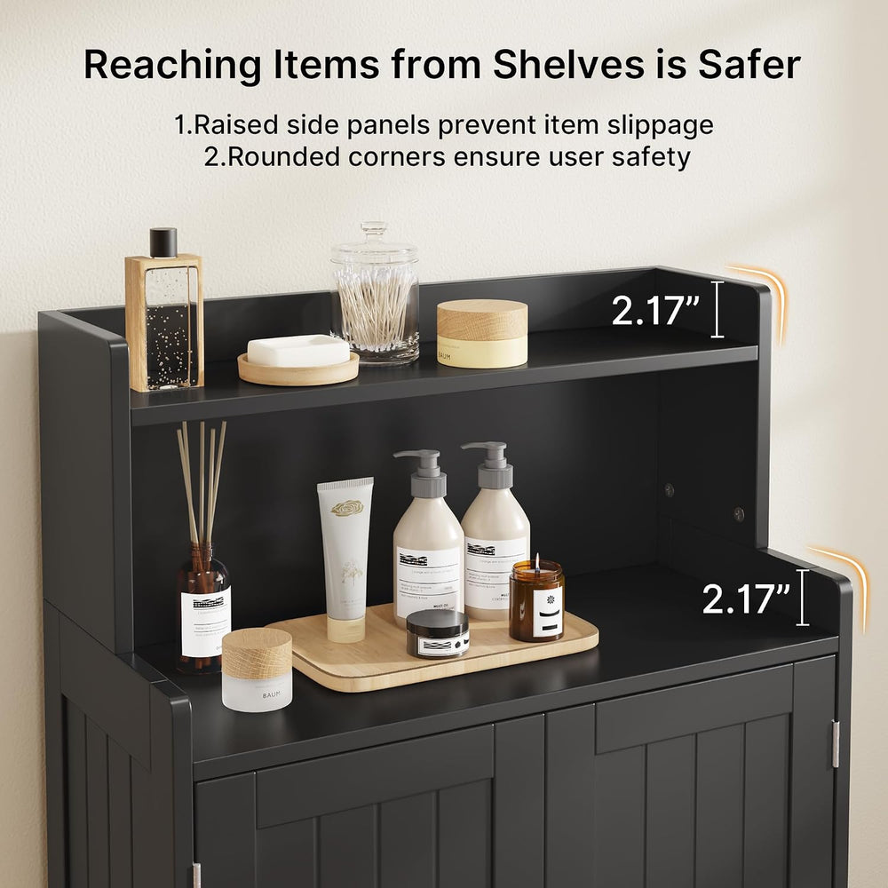 Gizoon Small Bathroom Storage Cabinet, Freestanding Organizer with 2 Doors, 2...